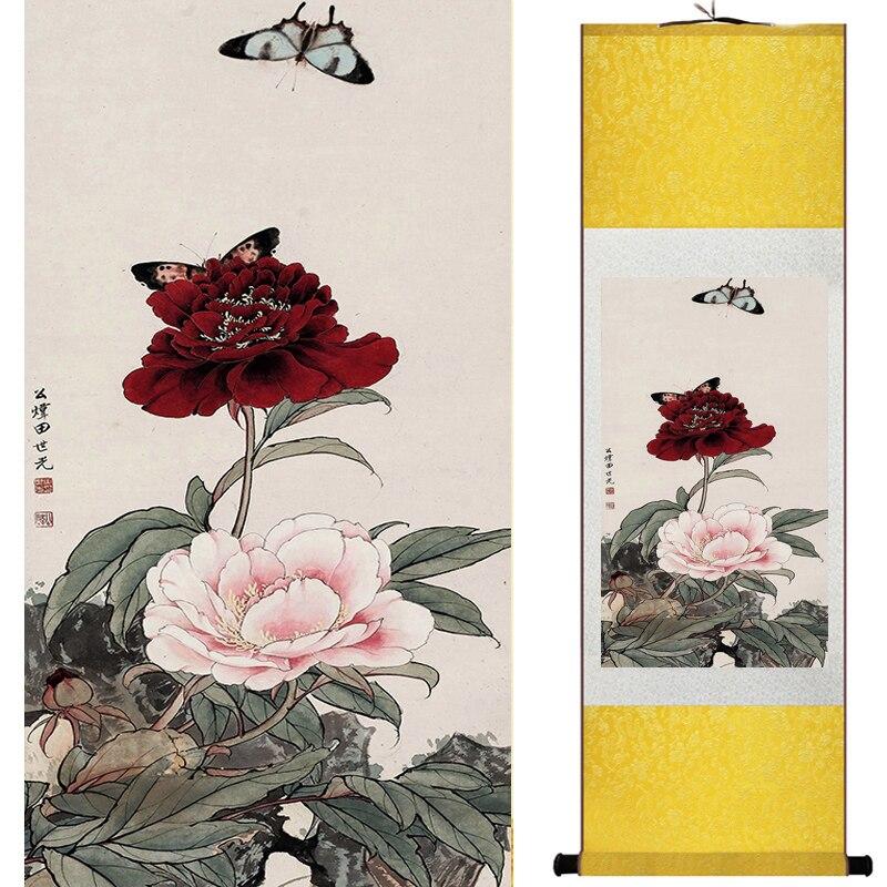 Chinese Art Scroll Painting Animal Birds And Flower Ancient Silk Picture Wall Ideas 16834-Chinese Style Finds™