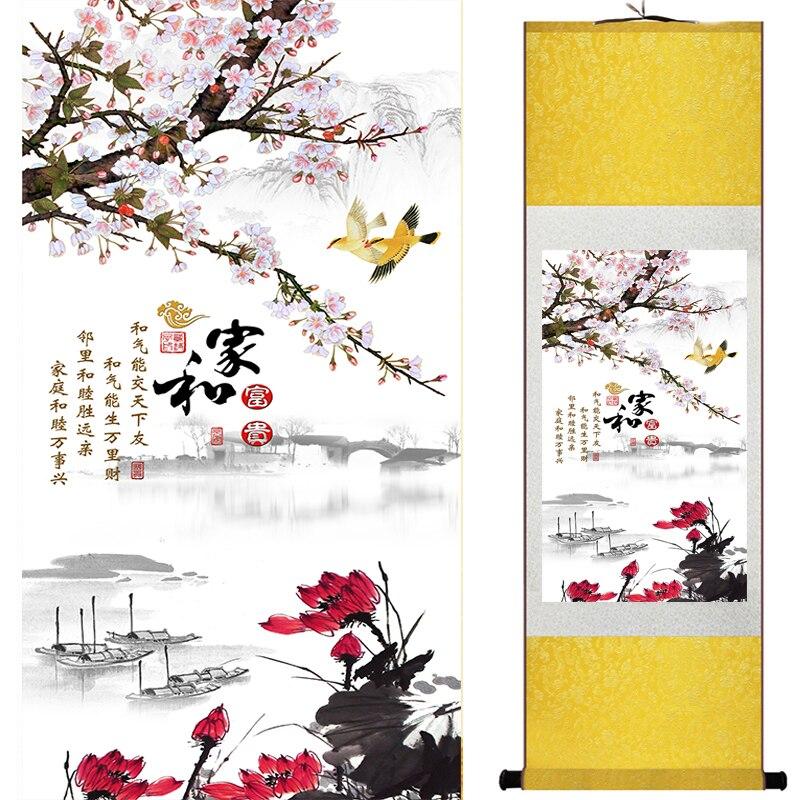 Chinese Art Scroll Painting Animal Birds And Flower Ancient Silk Picture Wall Ideas 17138-Chinese Style Finds™