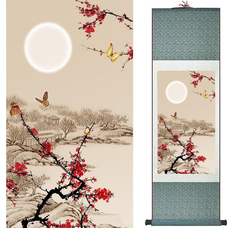 Chinese Art Scroll Painting Animal Birds And Flower Ancient Silk Picture Wall Ideas 19390-Chinese Style Finds™