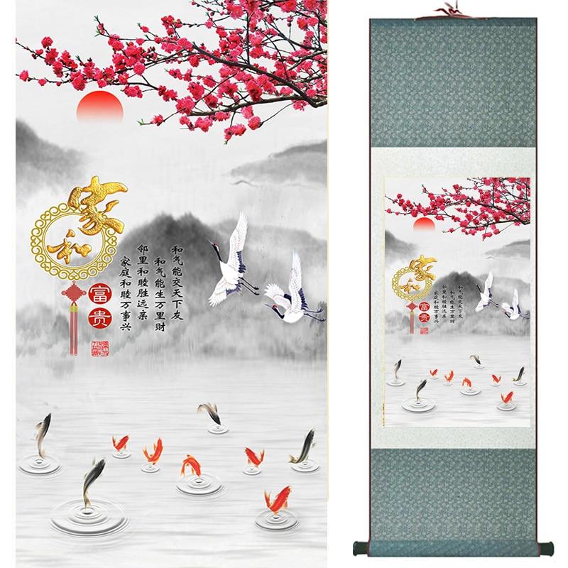 Chinese Art Scroll Painting Animal Birds And Flower Ancient Silk Picture Wall Ideas 20034-Chinese Style Finds™