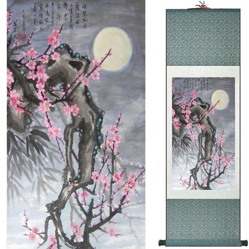 Chinese Art Scroll Painting Animal Birds And Flower Ancient Silk Picture Wall Ideas 20498-Chinese Style Finds™