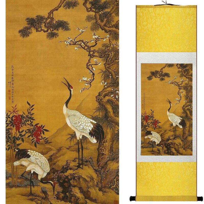 Chinese Art Scroll Painting Animal Birds And Flower Ancient Silk Picture Wall Ideas 20534-Chinese Style Finds™