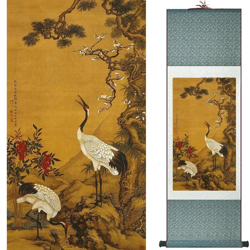 Chinese Art Scroll Painting Animal Birds And Flower Ancient Silk Picture Wall Ideas 20534-Chinese Style Finds™