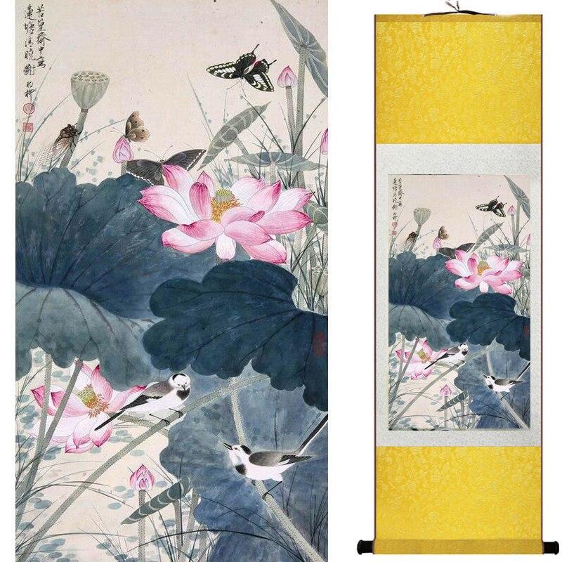 Chinese Art Scroll Painting Animal Birds And Flowers Ancient Silk Picture Wall Ideas 17610-Chinese Style Finds™