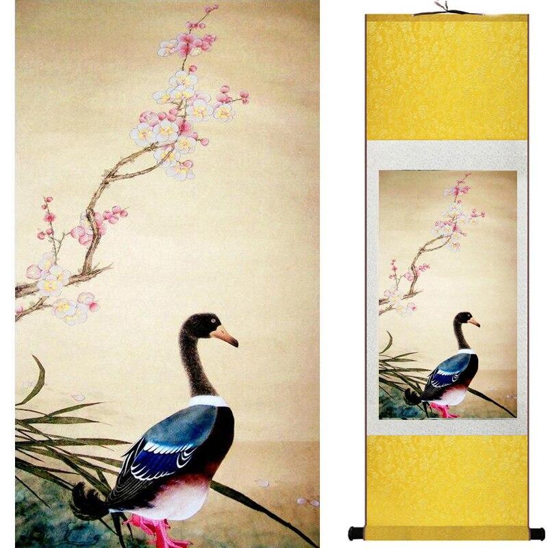 Chinese Art Scroll Painting Animal Birds And Flowers Ancient Silk Picture Wall Ideas 17626-Chinese Style Finds™