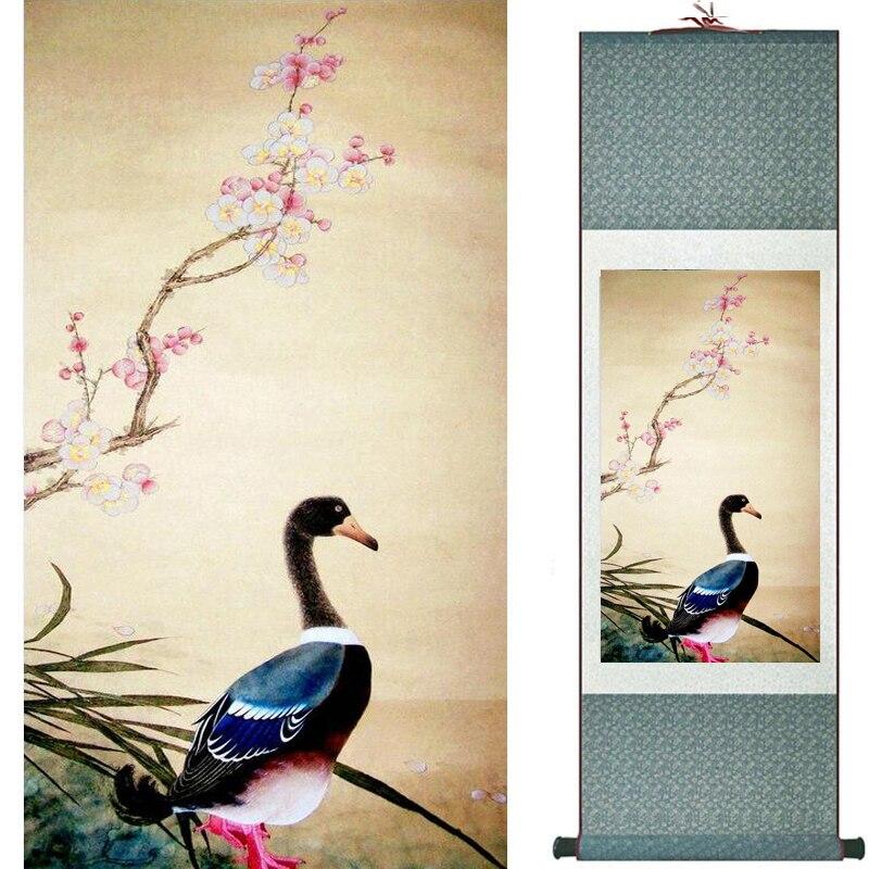 Chinese Art Scroll Painting Animal Birds And Flowers Ancient Silk Picture Wall Ideas 17626-Chinese Style Finds™