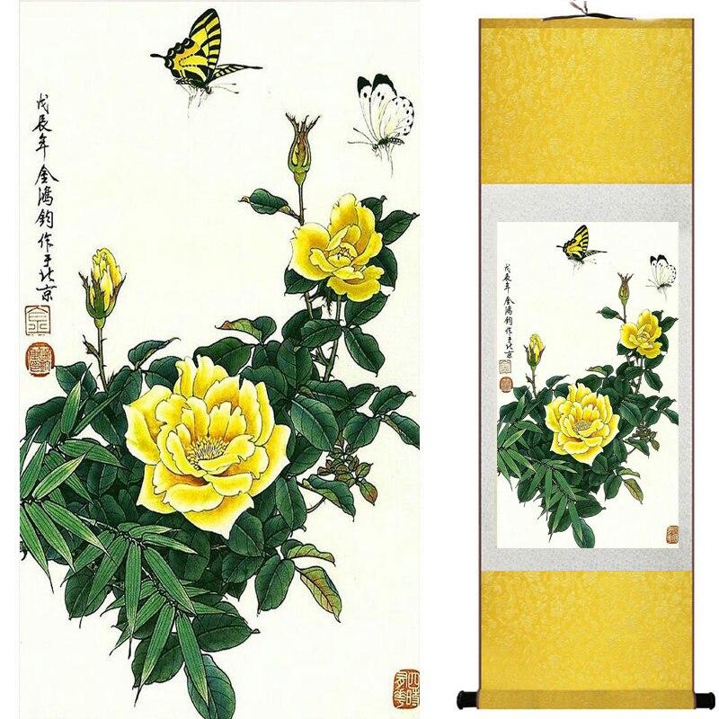 Chinese Art Scroll Painting Animal Birds And Flowers Ancient Silk Picture Wall Ideas 20134-Chinese Style Finds™