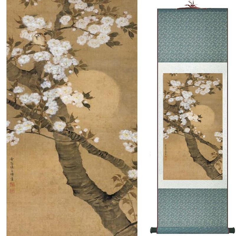 Chinese Art Scroll Painting Animal Birds And Flowers Ancient Silk Picture Wall Ideas 20370-Chinese Style Finds™