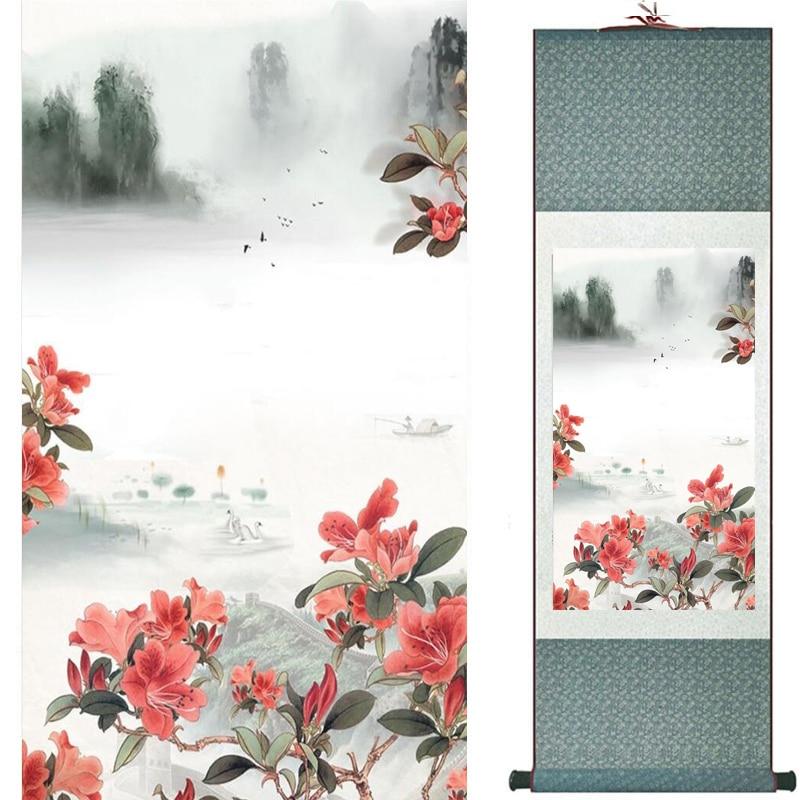 Chinese Art Scroll Painting Animal Birds And Flowers Ancient Silk Picture Wall Ideas 20462-Chinese Style Finds™