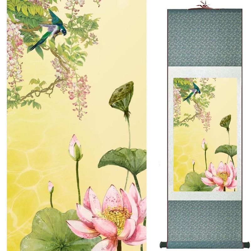 Chinese Art Scroll Painting Animal Birds And Flowers Ancient Silk Picture Wall Ideas 20486-Chinese Style Finds™