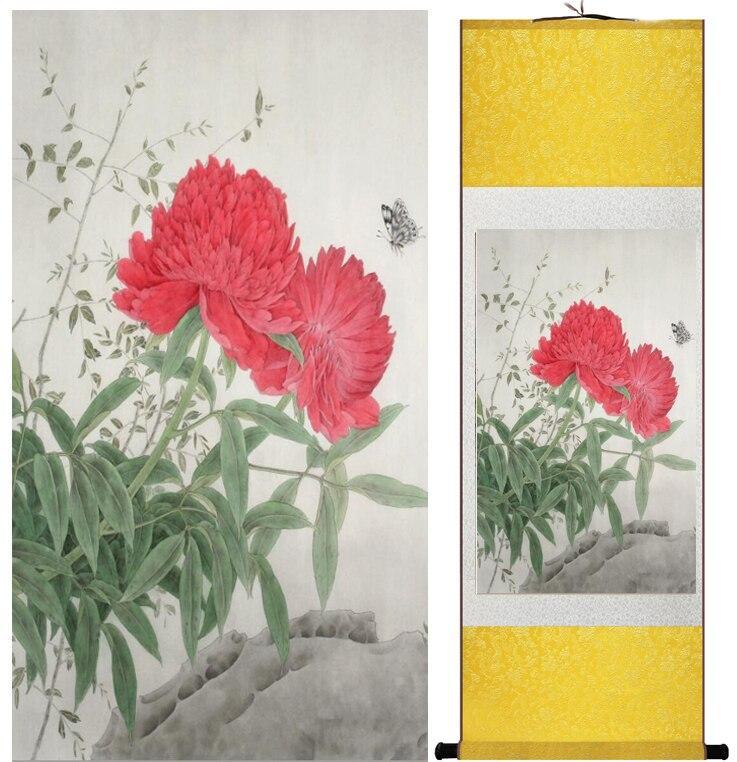 Chinese Art Scroll Painting Animal Birds Butterfly And Flower Ancient Silk Picture Wall Ideas 12686-Chinese Style Finds™