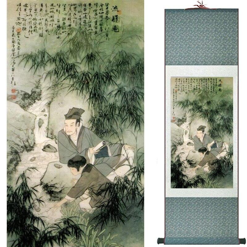 Chinese Art Scroll Painting Fairy Beautiful Women Ancient Silk Picture Wall Ideas 20170-Chinese Style Finds™