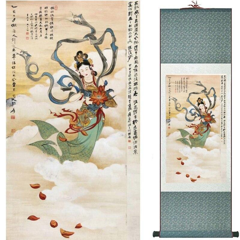 Chinese Art Scroll Painting Figure Ancient Silk Picture Wall Ideas 10064-Chinese Style Finds™