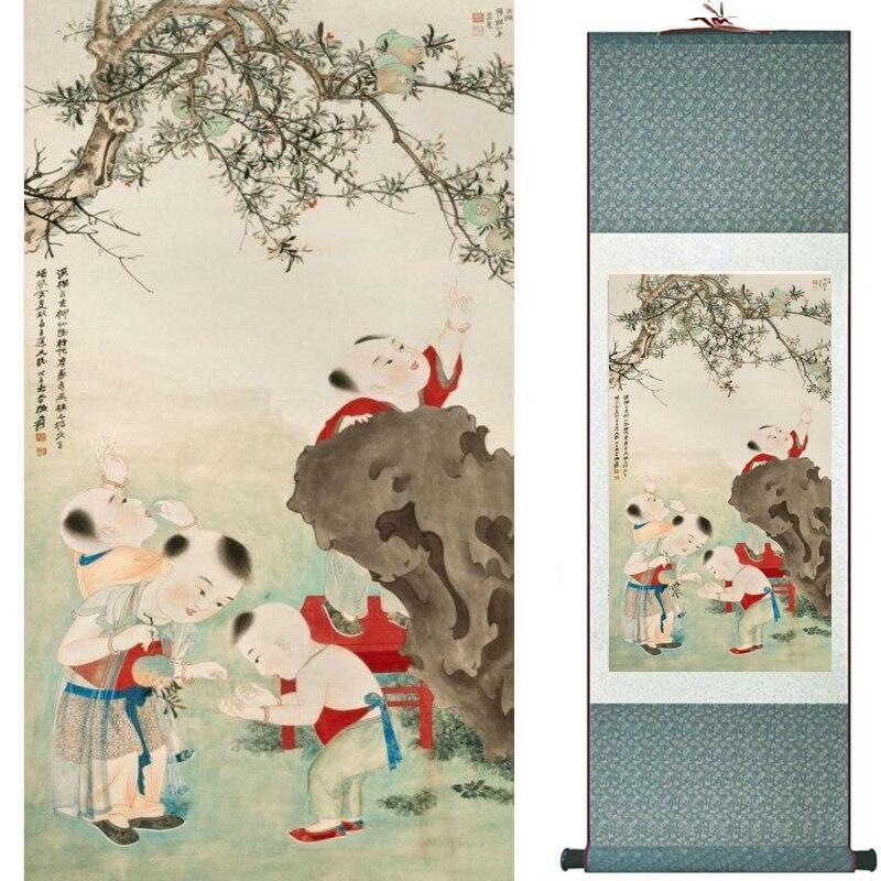Chinese Art Scroll Painting Figure Ancient Silk Picture Wall Ideas 10068-Chinese Style Finds™
