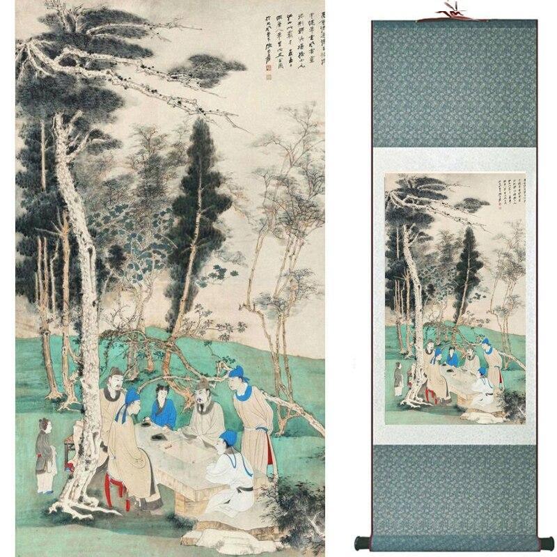 Chinese Art Scroll Painting Figure Ancient Silk Picture Wall Ideas 10072-Chinese Style Finds™