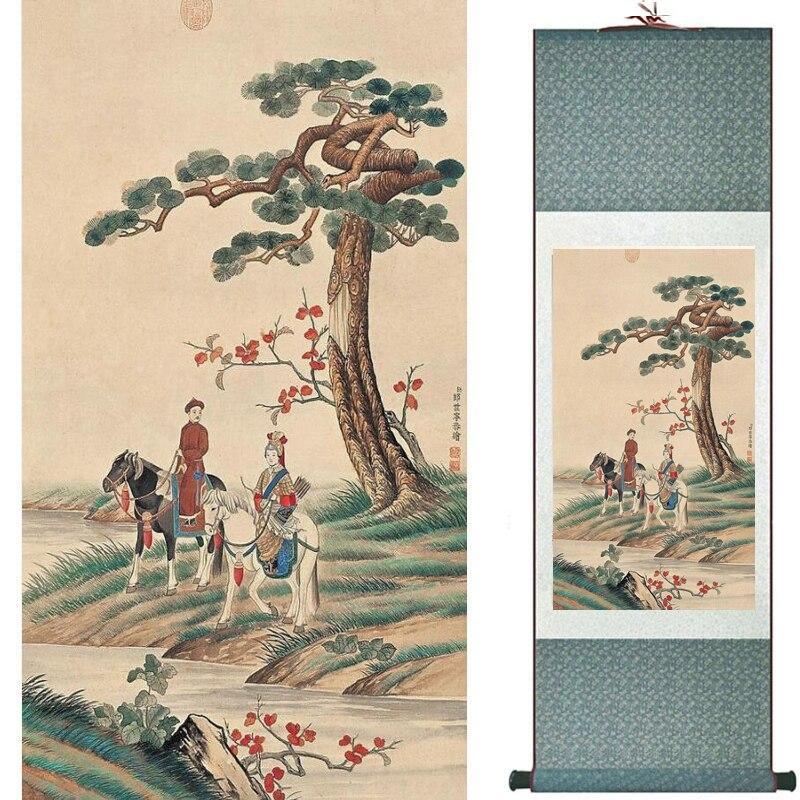 Chinese Art Scroll Painting Figure Ancient Silk Picture Wall Ideas 10076-Chinese Style Finds™