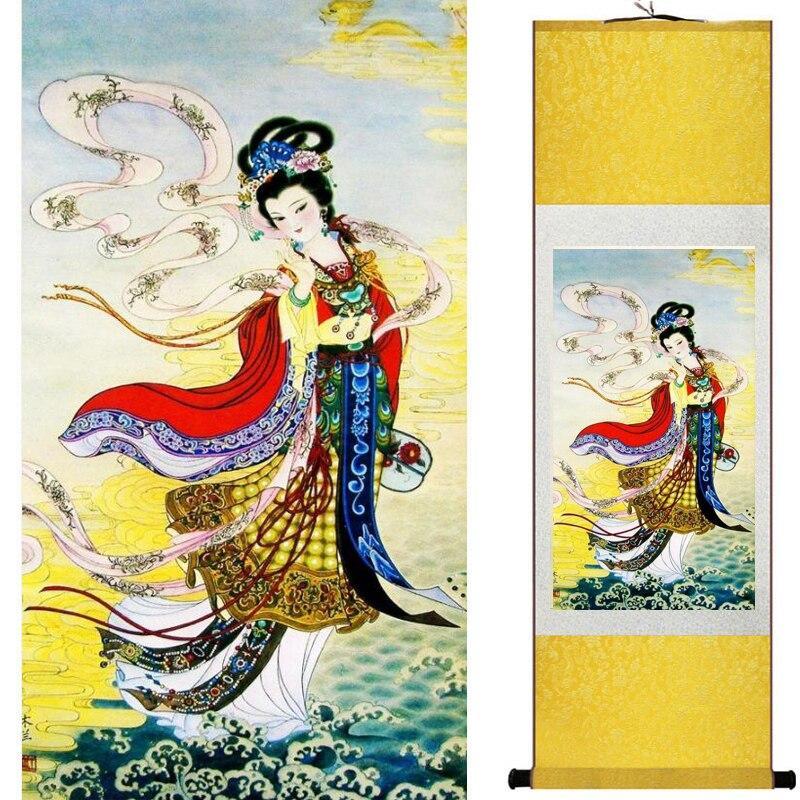 Chinese Art Scroll Painting Figure Ancient Silk Picture Wall Ideas 10080-Chinese Style Finds™