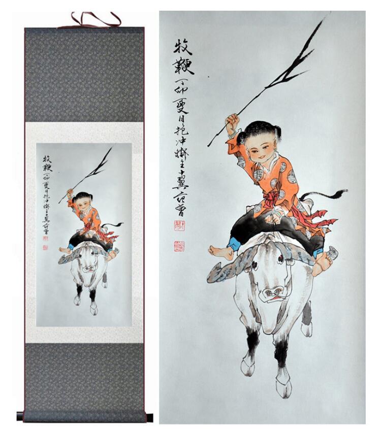 Chinese Art Scroll Painting Figure Ancient Silk Picture Wall Ideas 13098-Chinese Style Finds™