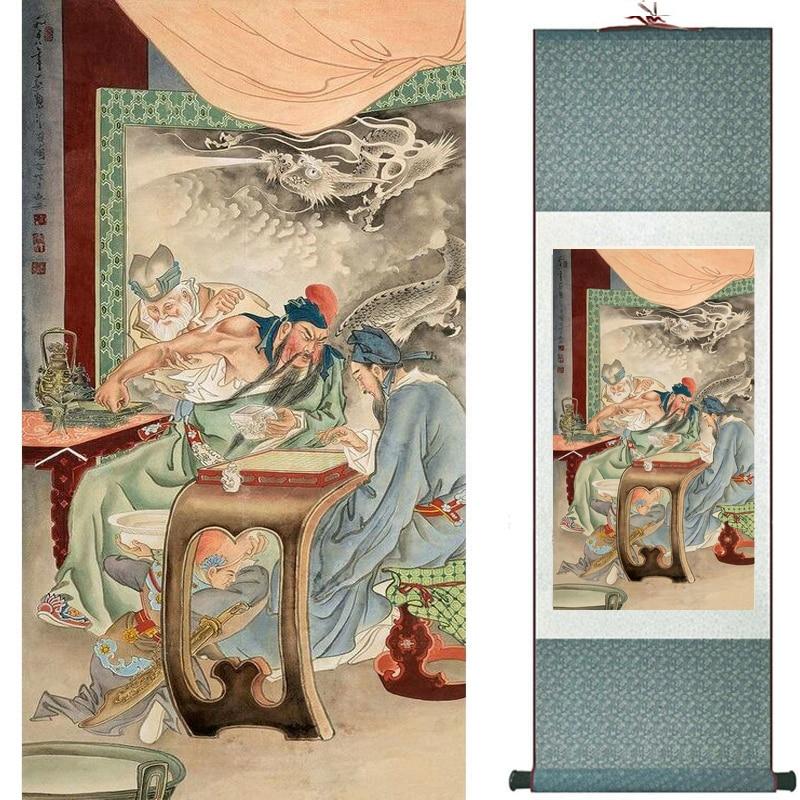 Chinese Art Scroll Painting Figure Ancient Silk Picture Wall Ideas 19730-Chinese Style Finds™