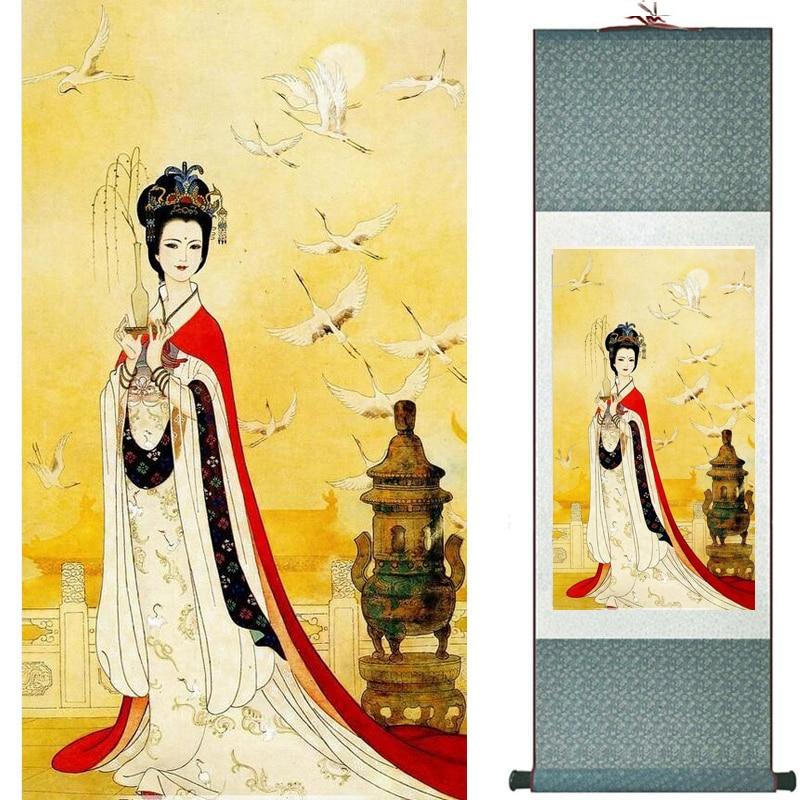 Chinese Art Scroll Painting Figure Ancient Silk Picture Wall Ideas 19790-Chinese Style Finds™