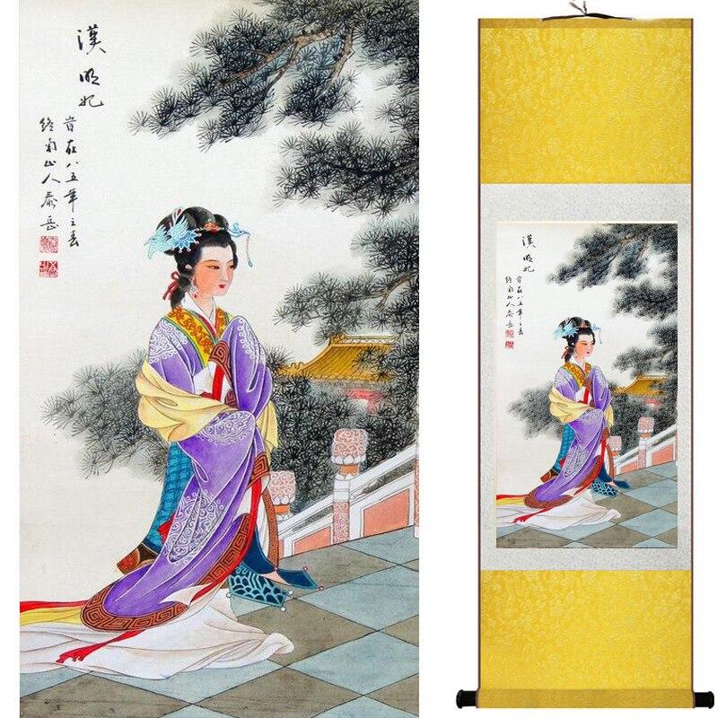 Chinese Art Scroll Painting Figure Ancient Silk Picture Wall Ideas 19794-Chinese Style Finds™