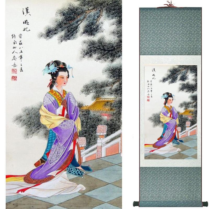 Chinese Art Scroll Painting Figure Ancient Silk Picture Wall Ideas 19794-Chinese Style Finds™