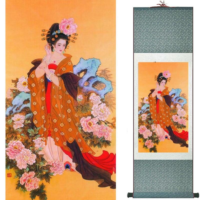 Chinese Art Scroll Painting Figure Ancient Silk Picture Wall Ideas 19866-Chinese Style Finds™