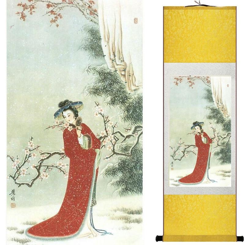 Chinese Art Scroll Painting Figure Ancient Silk Picture Wall Ideas 19870-Chinese Style Finds™