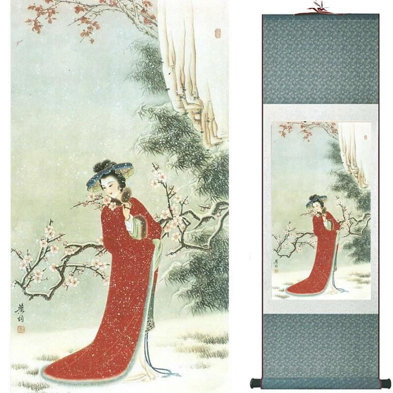 Chinese Art Scroll Painting Figure Ancient Silk Picture Wall Ideas 19870-Chinese Style Finds™