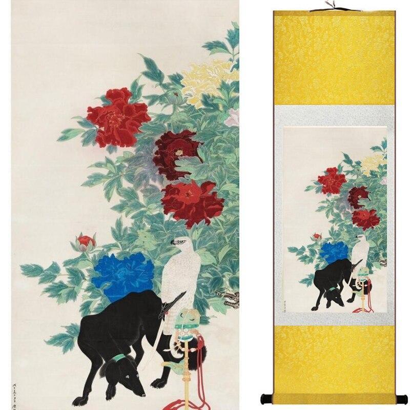 Chinese Art Scroll Painting Flower Ancient Silk Picture Wall Ideas 10132-Chinese Style Finds™