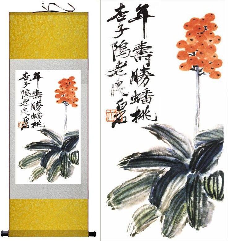 Chinese Art Scroll Painting Flower Animal Birds Ancient Silk Picture Wall Ideas 10904-Chinese Style Finds™