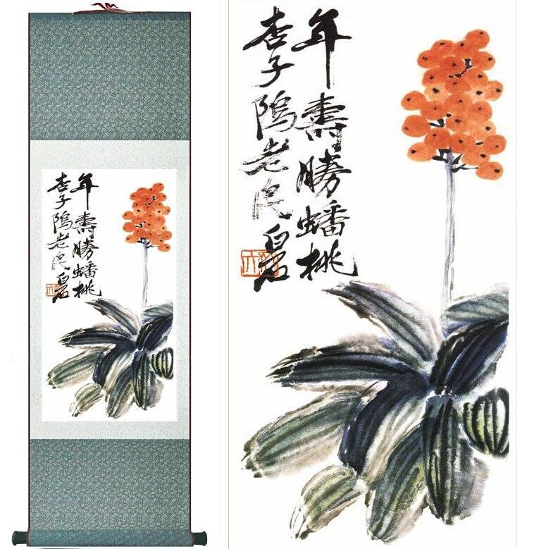 Chinese Art Scroll Painting Flower Animal Birds Ancient Silk Picture Wall Ideas 10904-Chinese Style Finds™