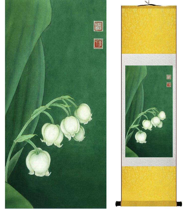 Chinese Art Scroll Painting Flowers Ancient Silk Picture Wall Ideas 13978-Chinese Style Finds™