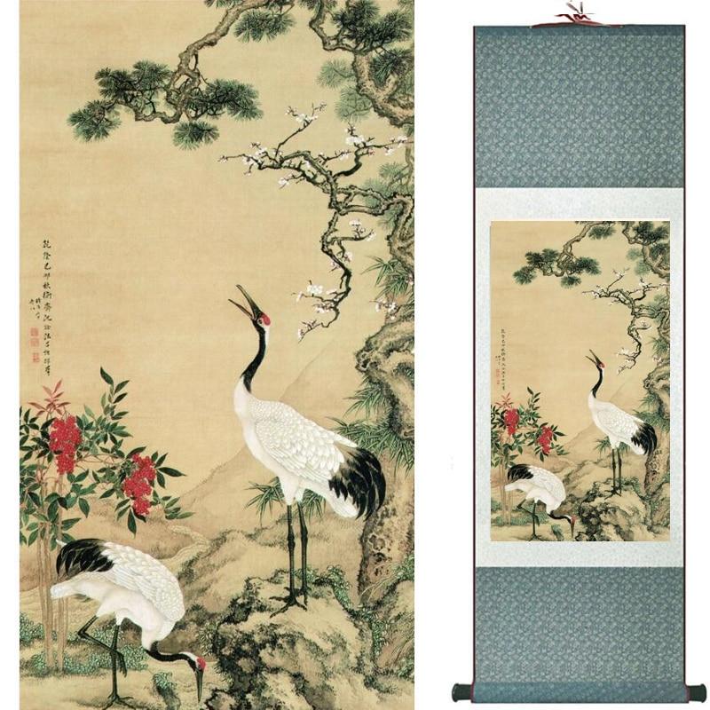 Chinese Art Scroll Painting Flowers Ancient Silk Picture Wall Ideas 19950-Chinese Style Finds™