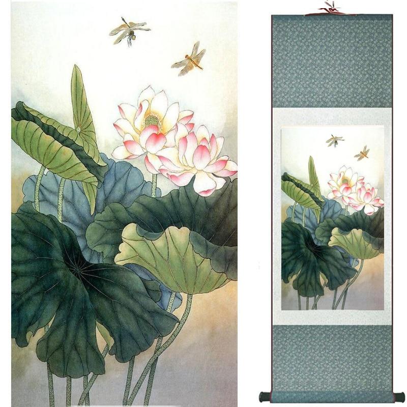 Chinese Art Scroll Painting Flowers Ancient Silk Picture Wall Ideas 20426-Chinese Style Finds™