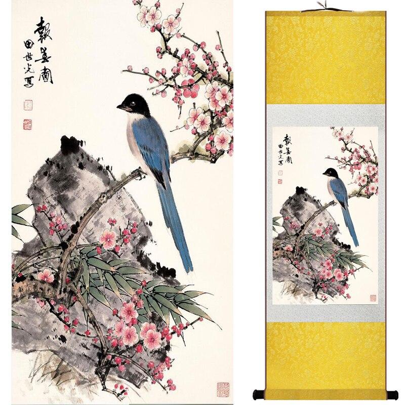 Chinese Art Scroll Painting Flowers Animal Birds Butterfly Ancient Silk Picture Wall Ideas 15744-Chinese Style Finds™