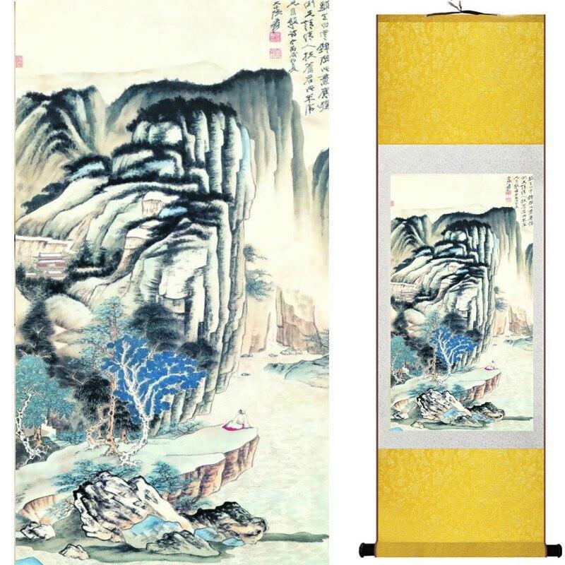 Chinese Art Scroll Painting Landscape Ancient Silk Picture Wall Ideas 10028-Chinese Style Finds™