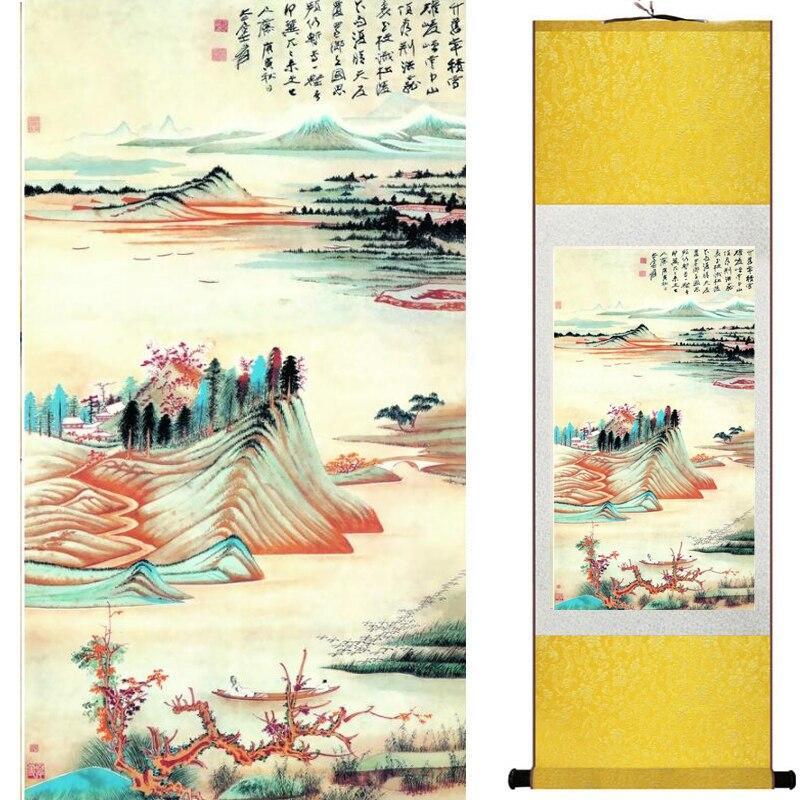 Chinese Art Scroll Painting Landscape Ancient Silk Picture Wall Ideas 10056-Chinese Style Finds™