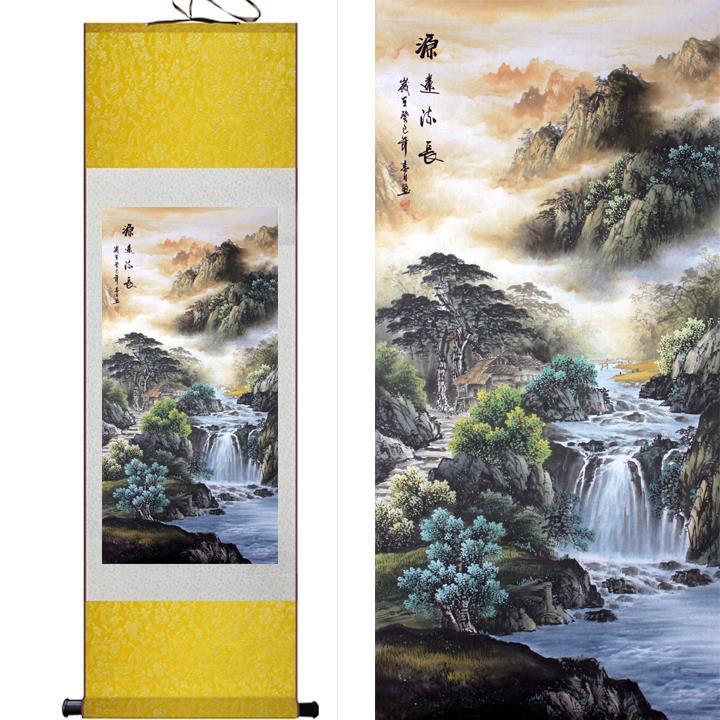 Chinese Art Scroll Painting Landscape Ancient Silk Picture Wall Ideas 10398-Chinese Style Finds™