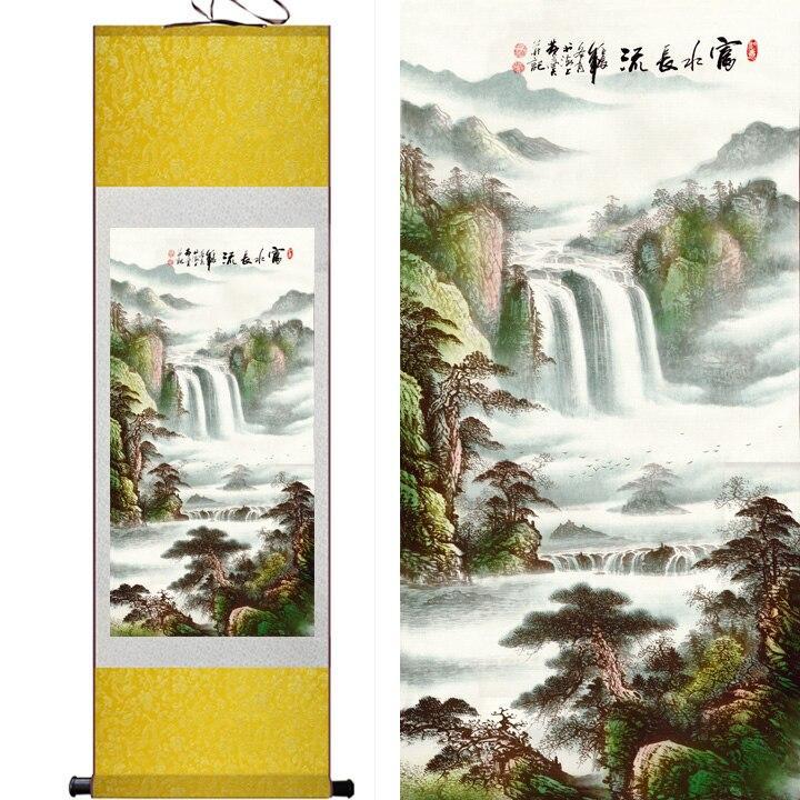 Chinese Art Scroll Painting Landscape Ancient Silk Picture Wall Ideas 10426-Chinese Style Finds™