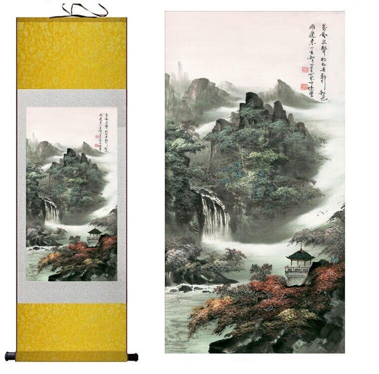 Chinese Art Scroll Painting Landscape Ancient Silk Picture Wall Ideas 10470-Chinese Style Finds™