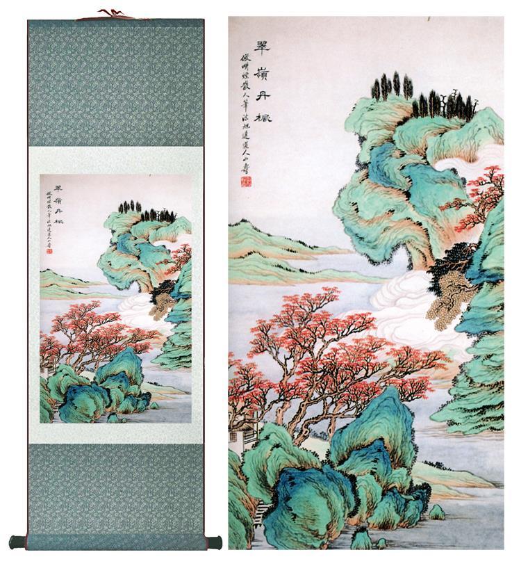 Chinese Art Scroll Painting Landscape Ancient Silk Picture Wall Ideas 10666-Chinese Style Finds™