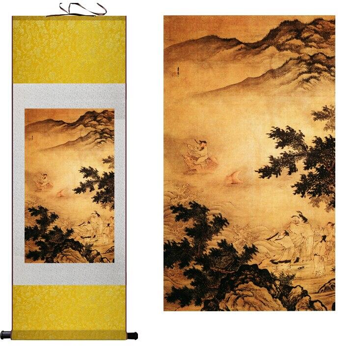 Chinese Art Scroll Painting Landscape Ancient Silk Picture Wall Ideas 11342-Chinese Style Finds™