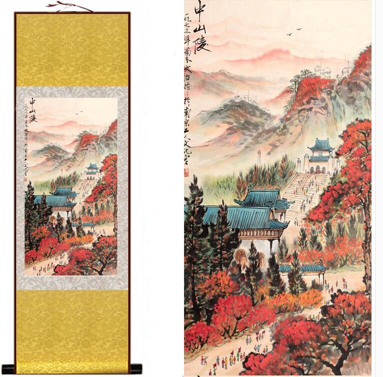 Chinese Art Scroll Painting Landscape Ancient Silk Picture Wall Ideas 13006-Chinese Style Finds™