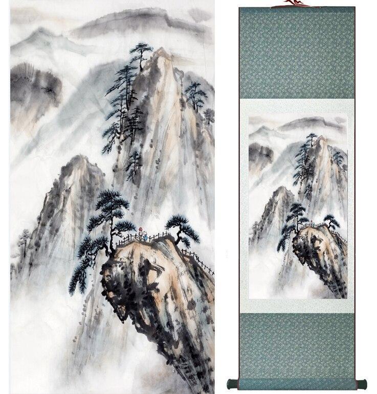 Chinese Art Scroll Painting Landscape Ancient Silk Picture Wall Ideas 13662-Chinese Style Finds™