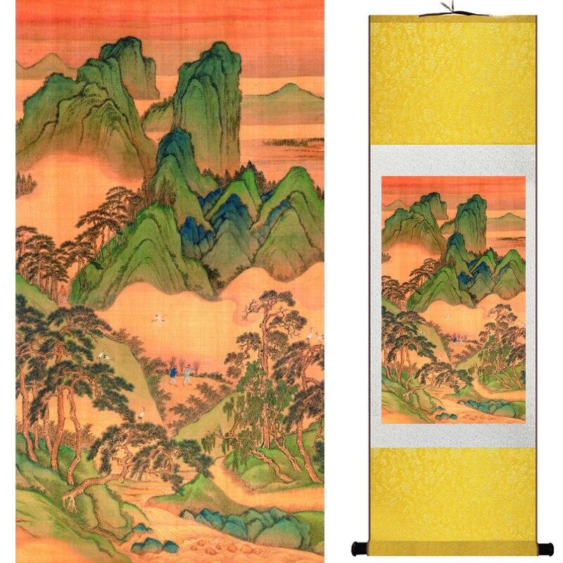 Chinese Art Scroll Painting Landscape Ancient Silk Picture Wall Ideas 15696-Chinese Style Finds™