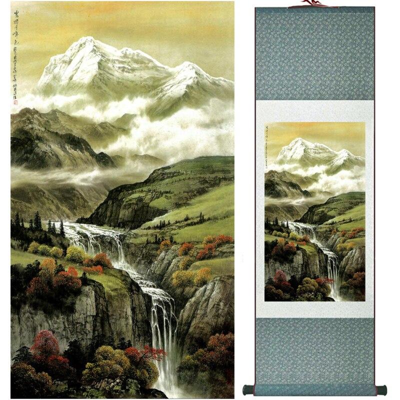 Chinese Art Scroll Painting Landscape Ancient Silk Picture Wall Ideas 16132-Chinese Style Finds™