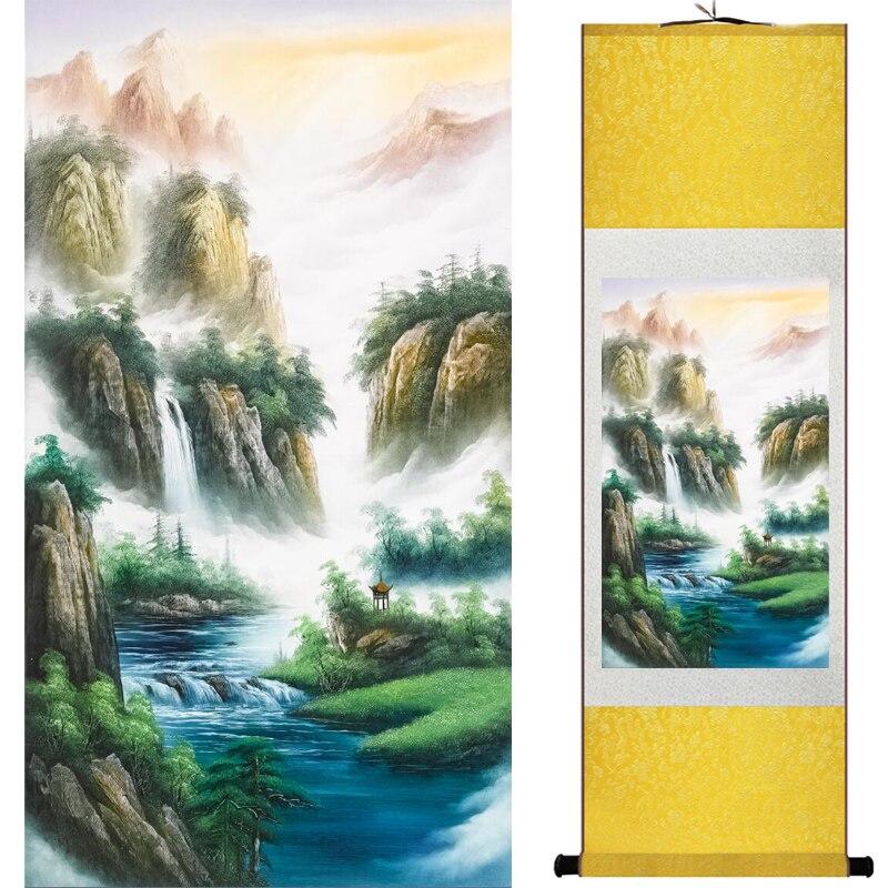 Chinese Art Scroll Painting Landscape Ancient Silk Picture Wall Ideas 16136-Chinese Style Finds™