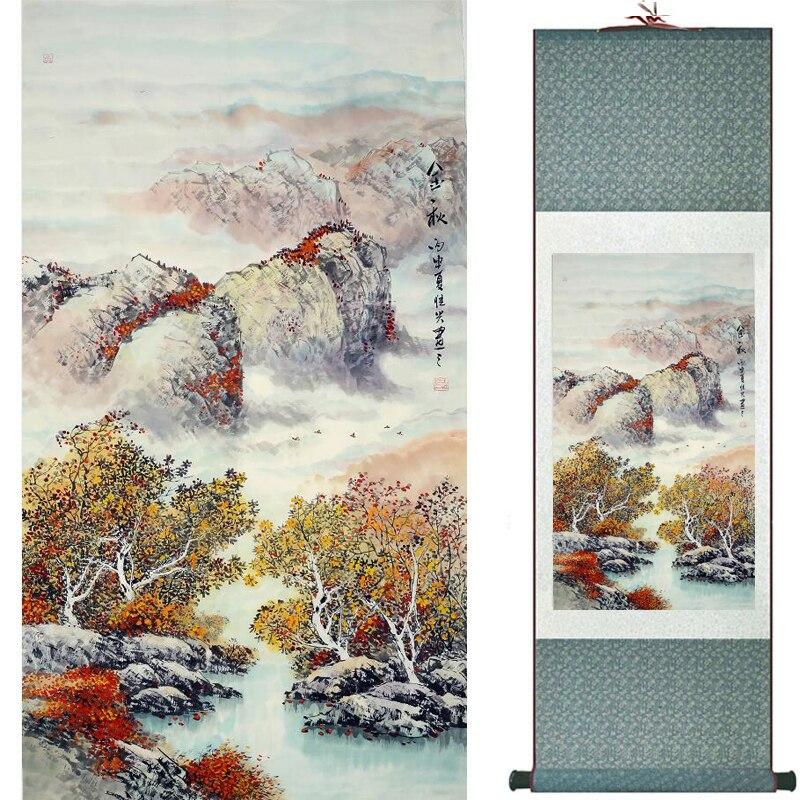 Chinese Art Scroll Painting Landscape Ancient Silk Picture Wall Ideas 16538-Chinese Style Finds™