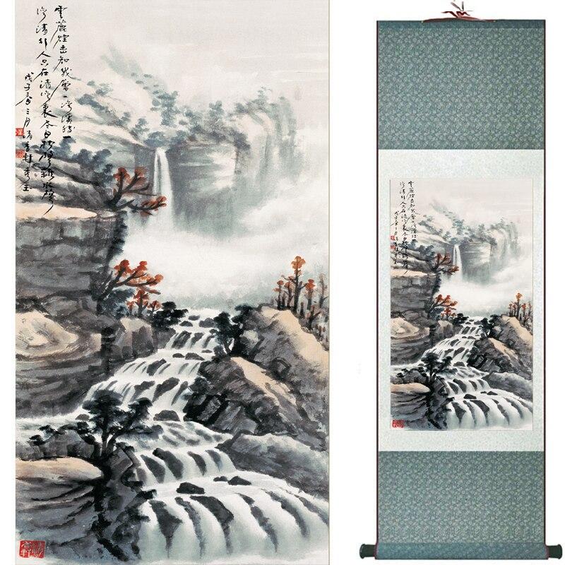 Chinese Art Scroll Painting Landscape Ancient Silk Picture Wall Ideas 16642-Chinese Style Finds™